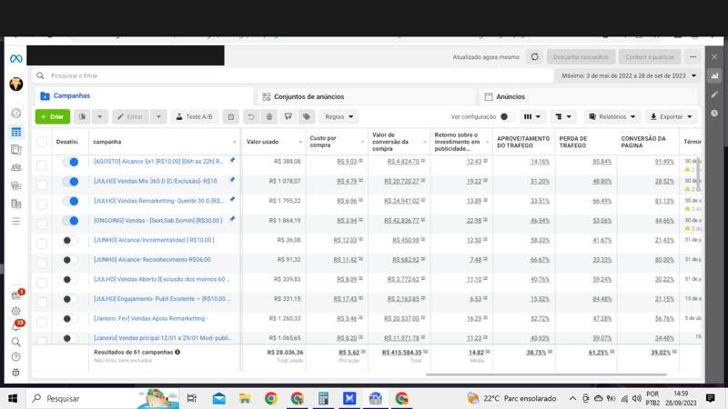 Resultado de campanha - conta com quase meio milhão faturado